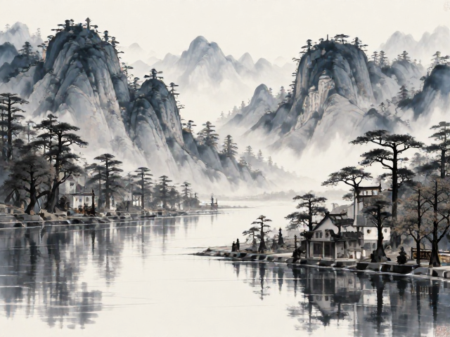 北欧风融入水墨色彩与曲线造型,打造极简意境空间