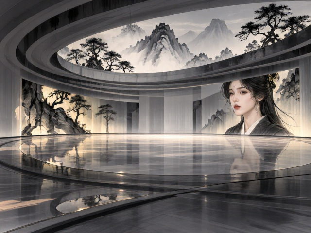 北欧风融入水墨色彩与曲线造型,打造极简意境空间
