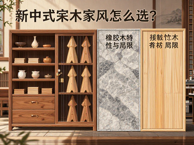 新中式实木家具怎么选?橡胶木与石材竹木搭配指南