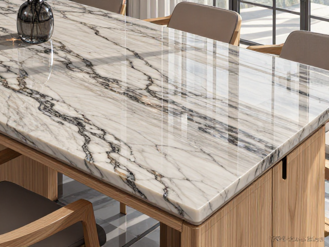 现代简约实木家具,岩板玻璃搭配,演绎自然纹理之美