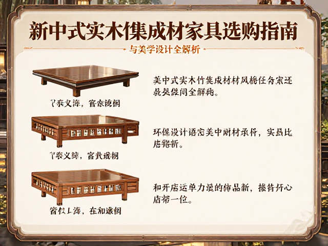 新中式实木竹集成材家具选购指南，环保耐用与美学设计全解析