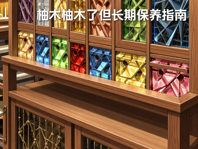 柚木配有色玻璃,实木家具的高级质感与保养指南