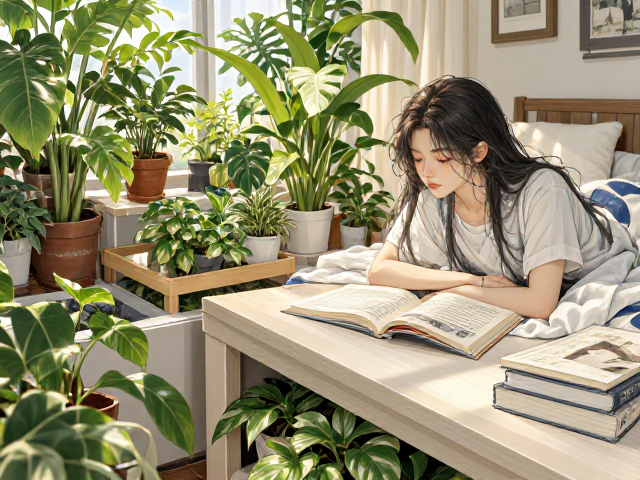 卧室绿植养护台,睡前阅读放置神器,打造治愈系小角落