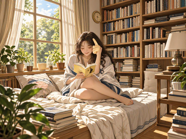 卧室书房兼客房两用设计,打造治愈系阳光阅读角