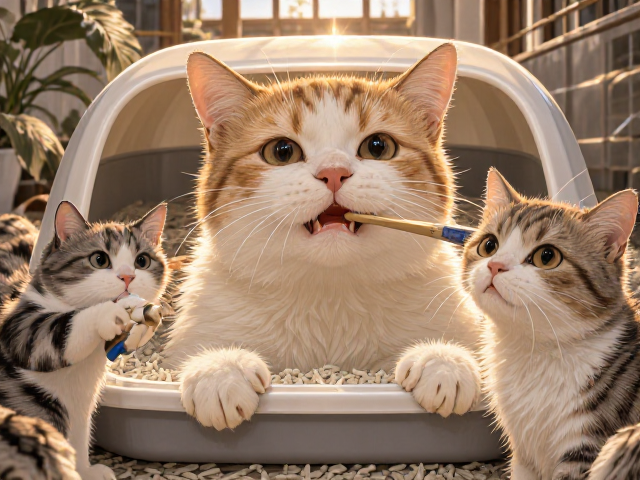 猫咪刷牙方法与猫砂盆训练,守护心肌病症猫咪健康指南