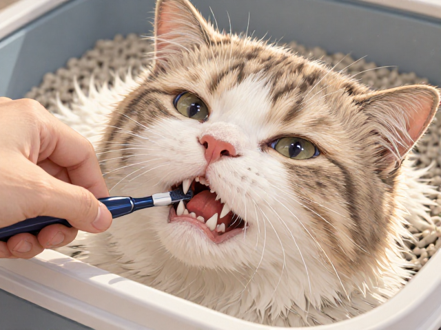 猫咪刷牙方法与猫砂盆训练,守护心肌病症猫咪健康指南