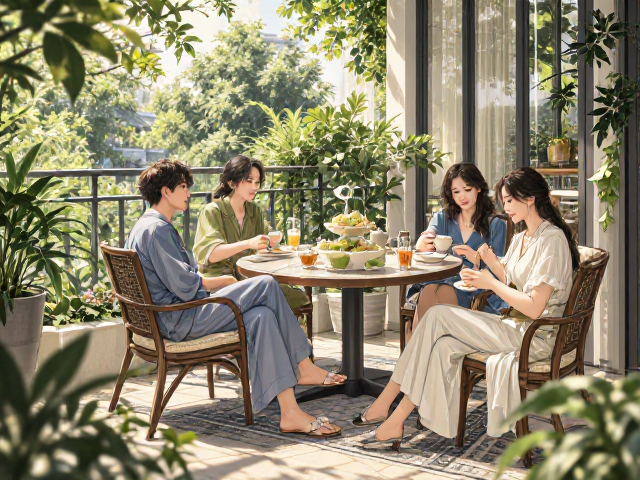 阳台茶歇角改造，方形空间打造轻奢质感，尽享惬意时光