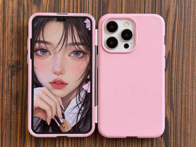 粉色少女心方形手机壳,一键快折设计超实用