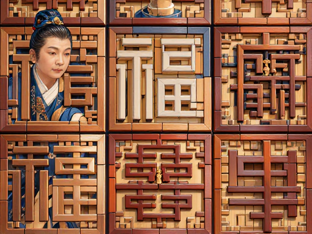 福禄寿喜纹方形榫卯拼接工艺,传承匠心美学