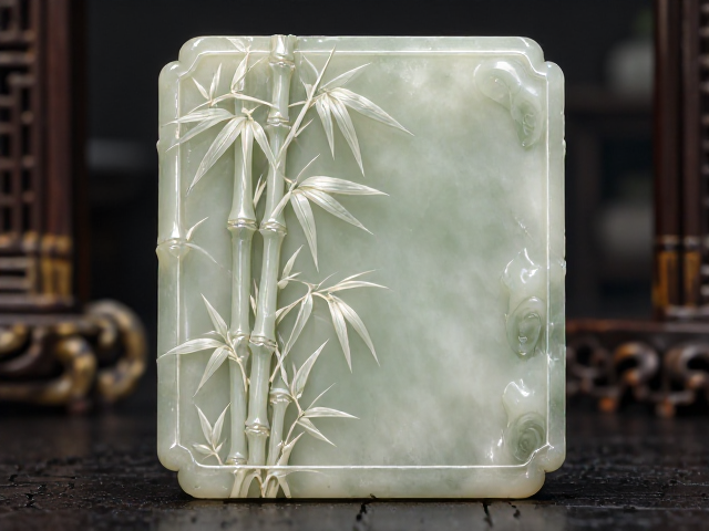 竹节高升雕花方牌，寓意富贵吉祥的收藏级玉雕鉴赏