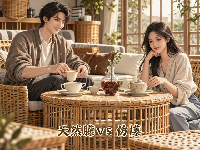 松木锁扣藤编家具选购指南，天然藤vs仿藤，环保耐用全解析