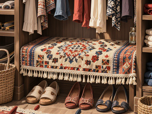 波西米亚风入户衣帽间换鞋凳，打造自由慵懒的居家仪式感