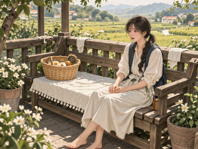 乡村田园风阳台小坐凳,打造入户治愈角落