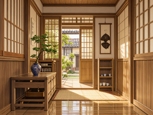 日式原木风入户玄关设计，打造归家第一道治愈风景