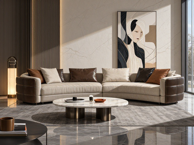 现代简约真皮大理石家具,艺术感造型打造高级家居美学