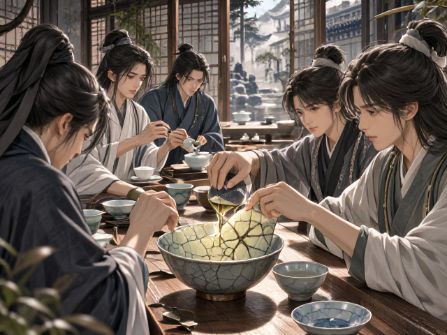 品茗杯开片纹鉴赏,茶艺表演中的绝美细节解析