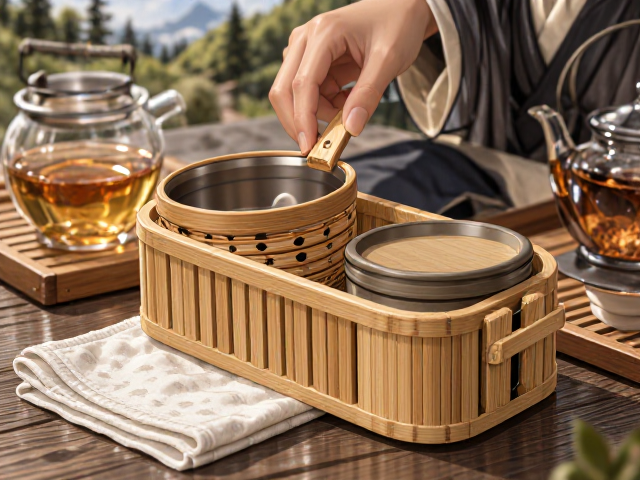 旅行便携泡茶神器,滤网竹,茶巾,随时享受雅致茶香