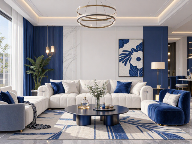 轻奢北欧风蓝白配色，打造高颜值家居灵感与装修指南