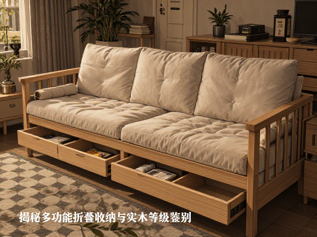 可储物实木沙发怎么选?揭秘多功能折叠收纳与实木等级鉴别