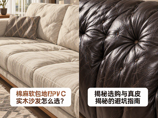 棉麻软包实木沙发怎么选?对比PVC革与真皮,揭秘选购避坑指南