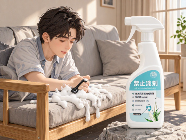 原木色实木沙发配浅灰怎么洗?专用清洁剂清洁指南