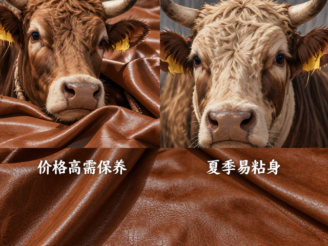 头层牛皮优缺点，价格高需保养，夏季易粘身，二层牛皮对比