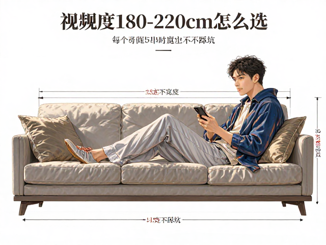单人位沙发宽度180-220cm怎么选?结合电视视距定尺寸不踩坑