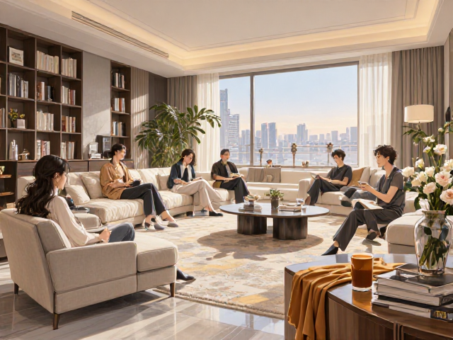 大平层客厅怎么装?单人位与多人围合布局,打造高流量社交空间
