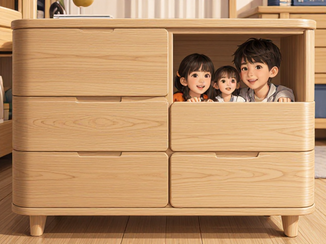 现代简约实木拼接家具,圆角设计守护全家安全