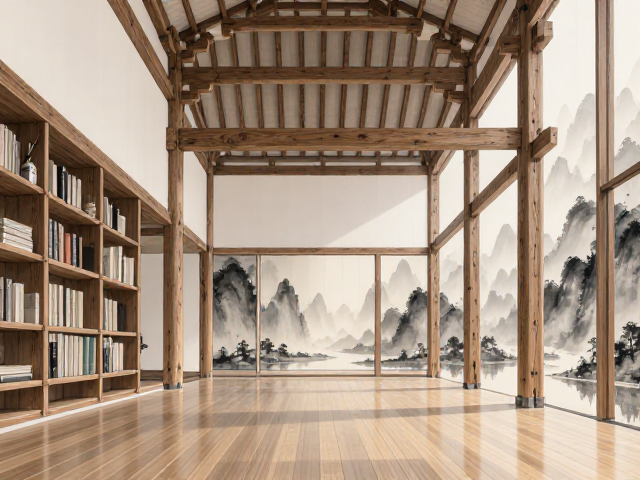 现代简约融合水墨意境,巧用榫卯结构打造东方美学空间