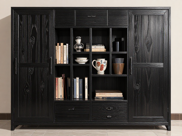 现代简约实木雕花纯黑哑光家具,高颜值与质感兼具