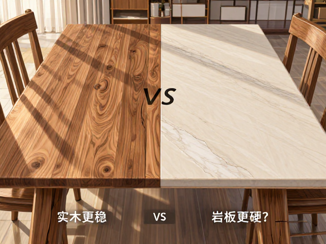 实木vs岩板,客厅餐桌承重能力大比拼,实木更稳还是岩板更硬?
