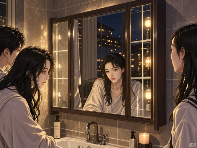 家用浴室镜柜夜间照明设计,温馨护眼,提升居家品质