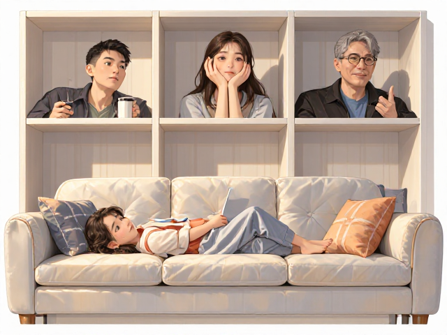家用沙发背景墙储物设计，安全圆角打造亲子收纳空间