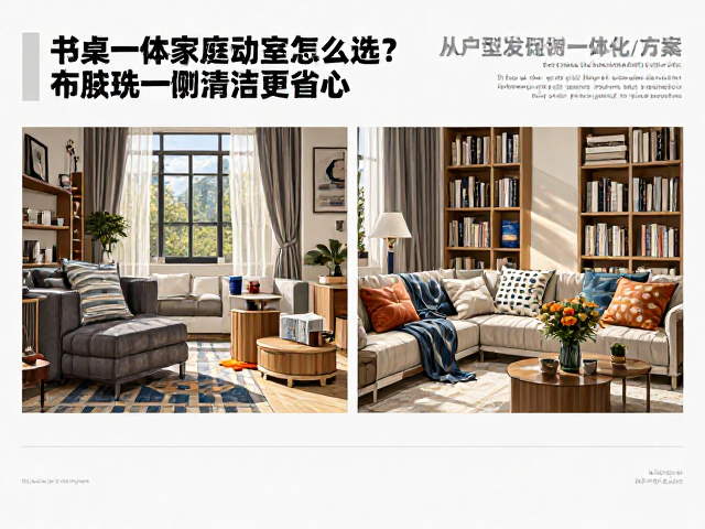 书桌一体家庭活动室怎么选？布艺拆洗设计让清洁更省心