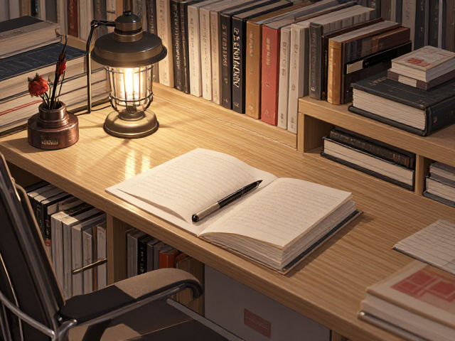 一字型书桌一体设计,搭配氛围光打造沉浸式居家办公角