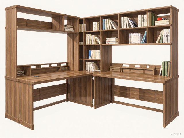 书桌一体大型组合家具，防变形设计稳固耐用