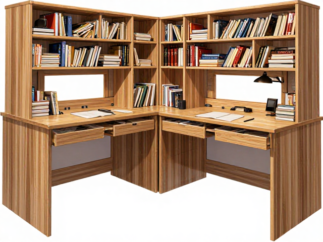 书桌一体大型组合家具,防变形设计稳固耐用