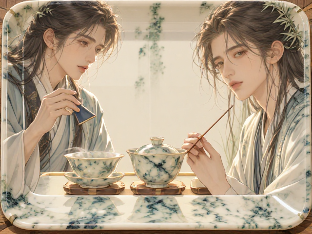 新中式釉下彩茶盘,高颜值茶道美学,提升居家格调