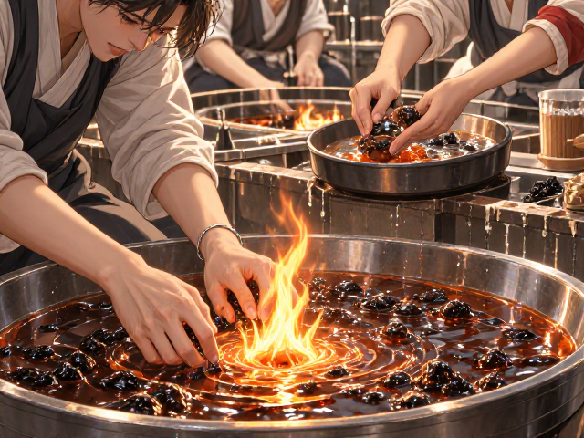 香膏熬制的火候控制与浓缩工艺