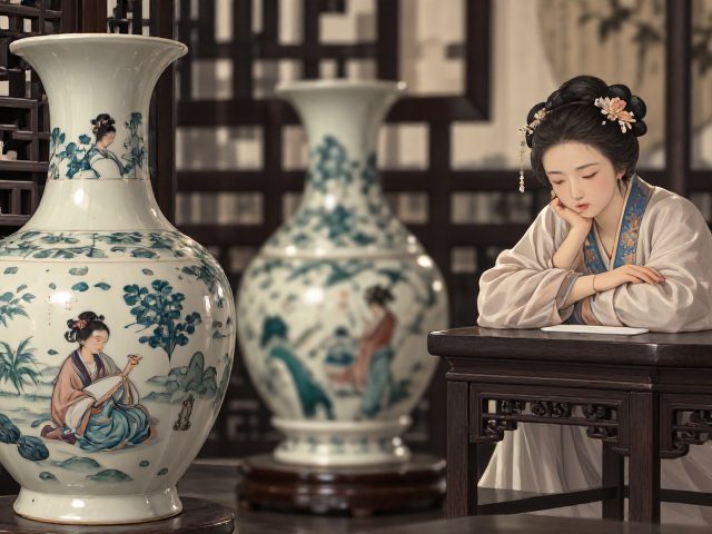 苏作家具上的仕女图，仿古白瓷构件的雅致韵味
