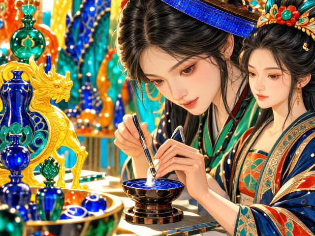 古法琉璃修复，色彩明艳层次丰富，严格匹配原工艺还原古韵