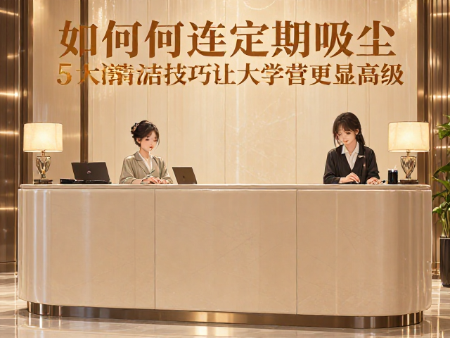 暖米色前台迎宾布饰如何定期吸尘？5大清洁技巧让大堂更显高级