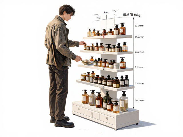 小型展示品层板高度与站立操作高度标准尺寸详解