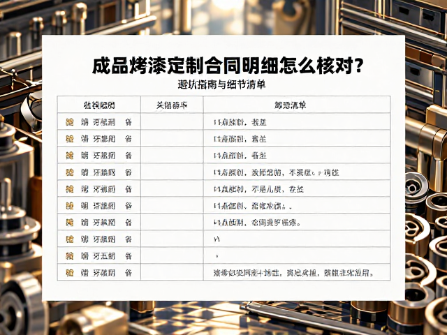成品烤漆定制合同明细怎么核对?避坑指南与细节清单