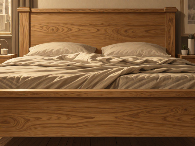 北欧风格手绘花纹实木床架,舒适睡眠与自然美学