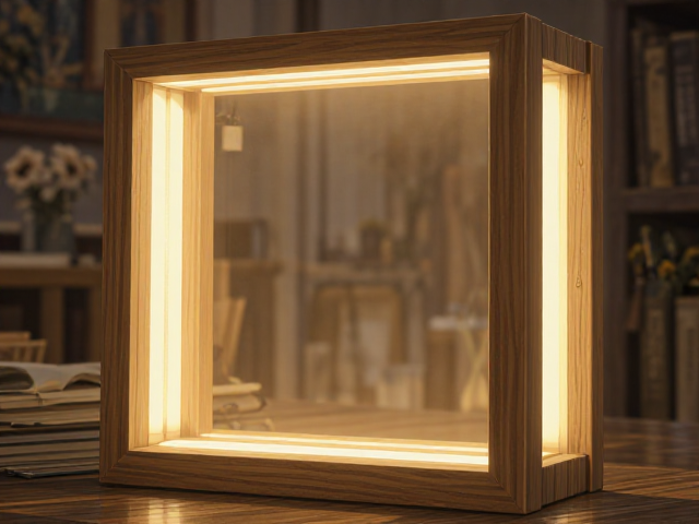 北欧风格实木灯体搭配LED灯带,营造温馨家居氛围