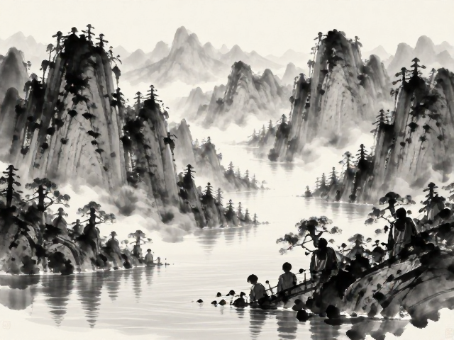 北欧黑白灰空间融入水墨山水意象,打造极致东方意境家居