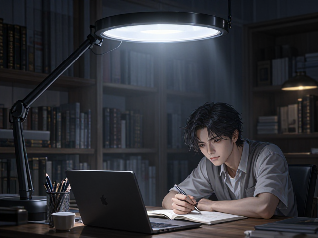 LED书房阅读灯选冷白光(5000K-6500K),护眼提效指南