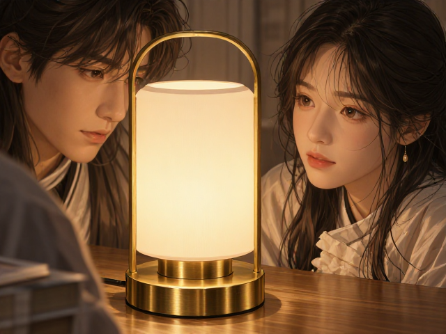 黄铜电镀智能语音台灯,2700K-3000K暖白光助眠好物推荐